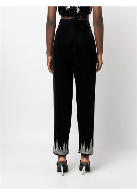 Black bead-embellished trousers - women FORTE FORTE | 110658014